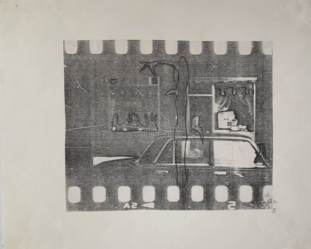 Andrea J Grote, Zeichnung 3, Karl-Kunger-Strassen-Projekt, 1990, Bleistift auf Fotokopie