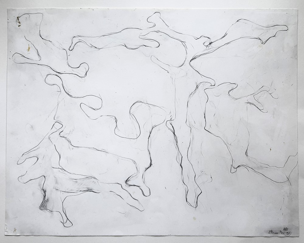 Andrea J Grote, Zeichnung 31, Karl-Kunger-Strassen-Projekt, 1990, Bleistift auf Papier